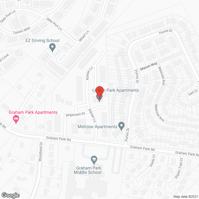 Map of the neighborhood around Linden Park Apartments - this is not a senior