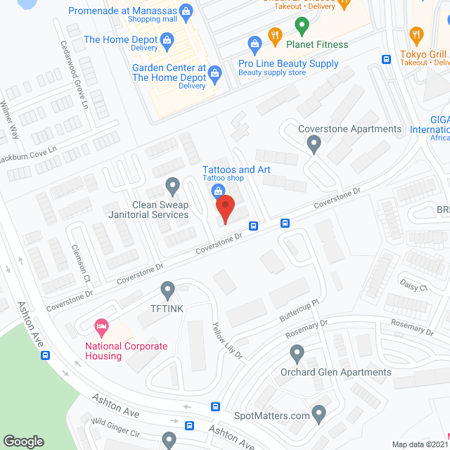 Map of the neighborhood around Coverstone 1 Apartments