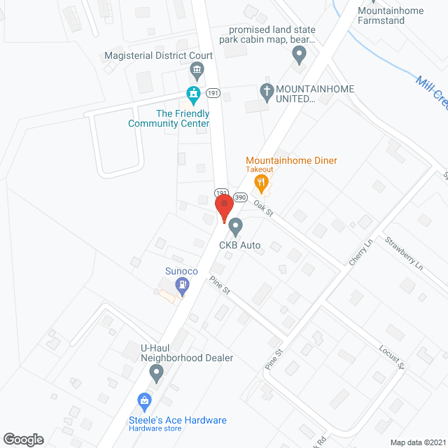 Map of the neighborhood around Oaks Senior Community
