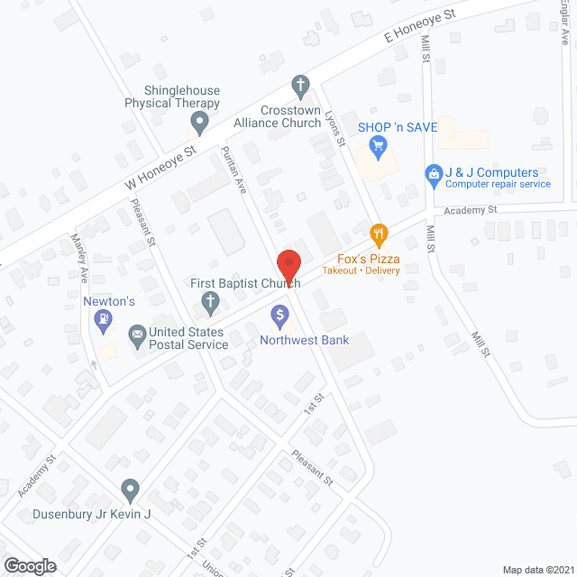 Map of the neighborhood around Oswayo Apartments