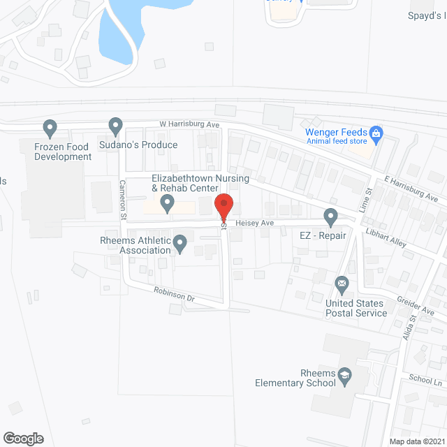 Map of the neighborhood around Elizabethtown Nursing and Rehabilitation Center
