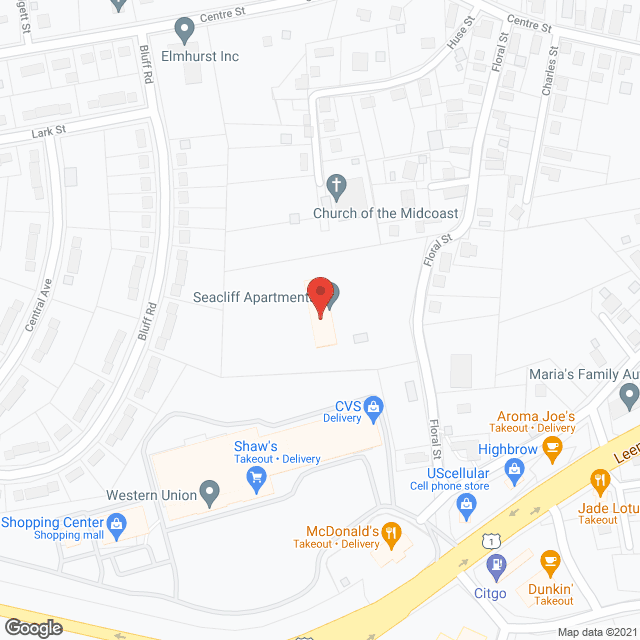 Map of the neighborhood around Seacliff Apartments