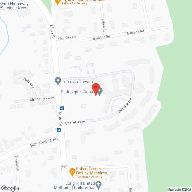 Map of the neighborhood around St Joseph's Center
