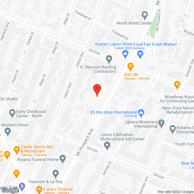 Map of the neighborhood around Hillsdale House