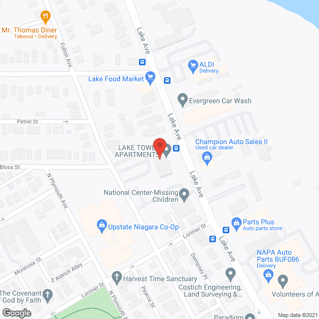 Map of the neighborhood around Lake Tower