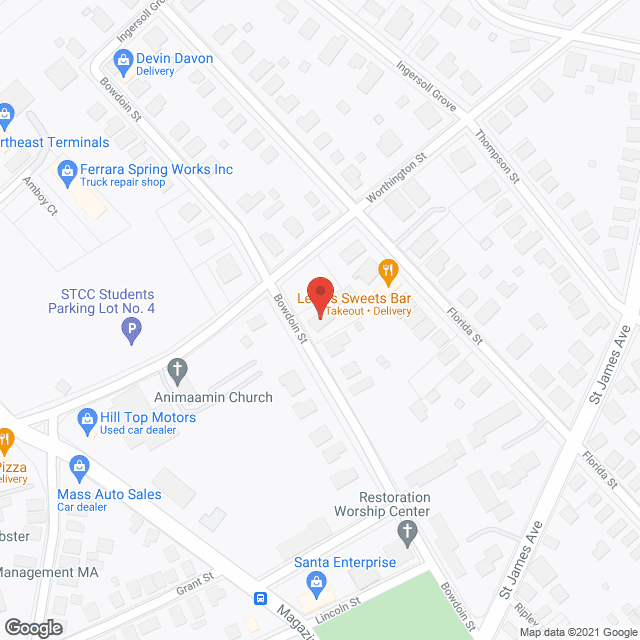 Map of the neighborhood around Hilltop Rest Home-Springfield