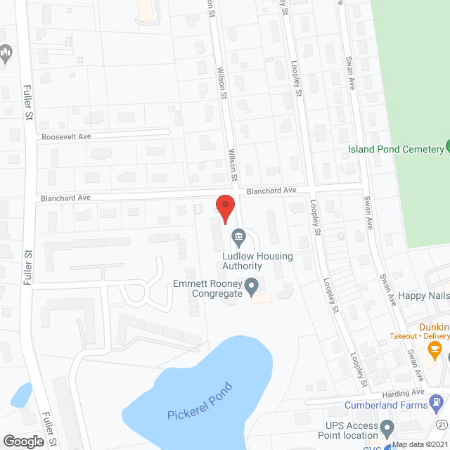 Map of the neighborhood around Emmett Rooney Congregate