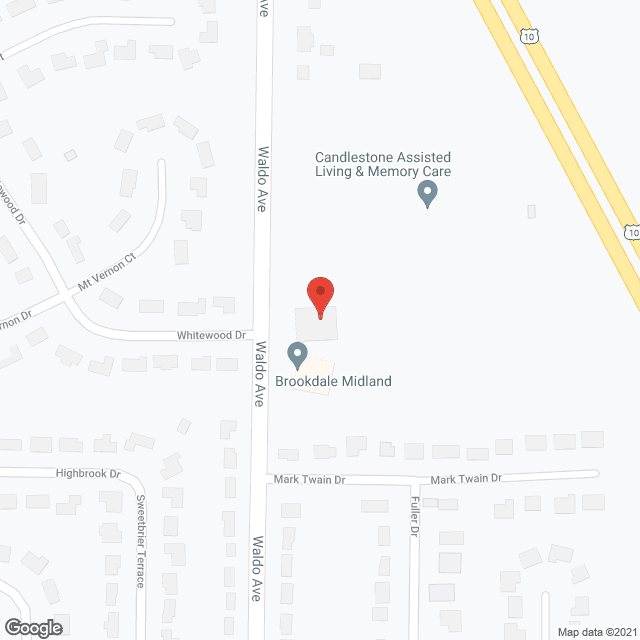 Map of the neighborhood around Brookdale Midland (MC)