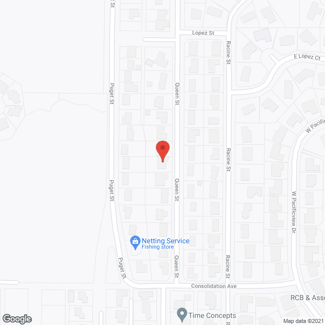 Map of the neighborhood around Lakeridge Adult Family Home