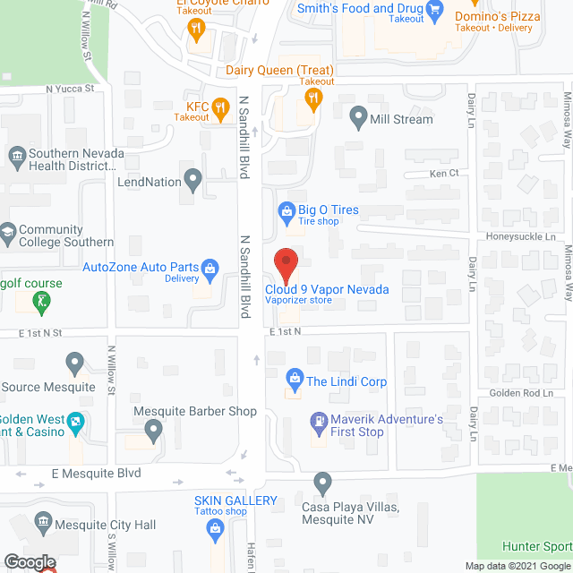 Map of the neighborhood around Virgin Valley Home Care