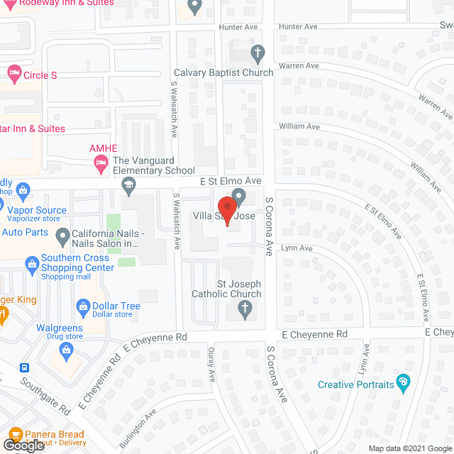 Map of the neighborhood around Villas at Southgate