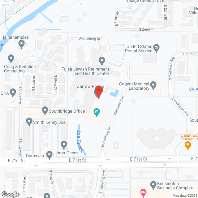 Map of the neighborhood around Tulsa Jewish Retirement Ctr