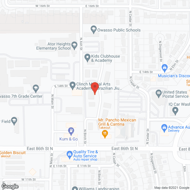 Map of the neighborhood around Brookwood Apartments