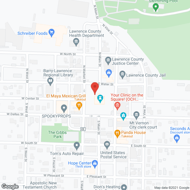 Map of the neighborhood around Lawrence County Residence Care