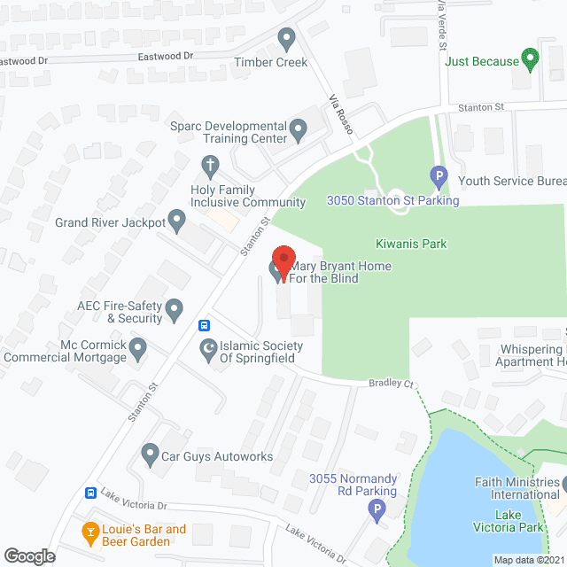 Map of the neighborhood around Mary Bryant Home for the Blind and Visually Impaired