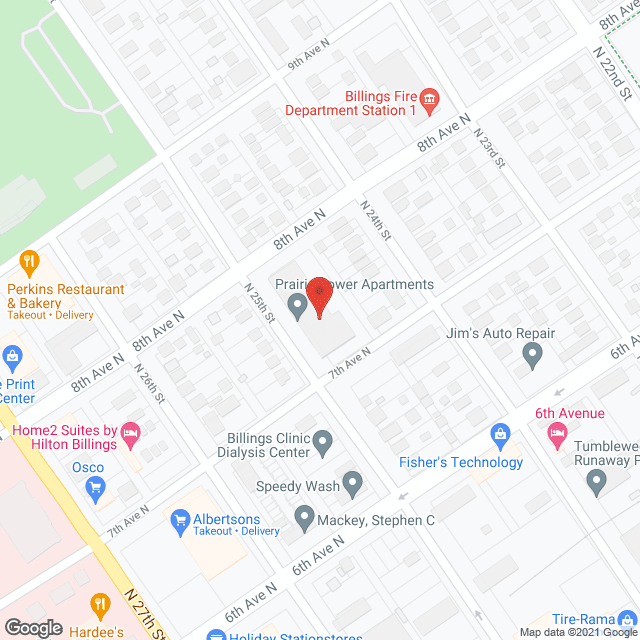 Map of the neighborhood around Prairie Tower