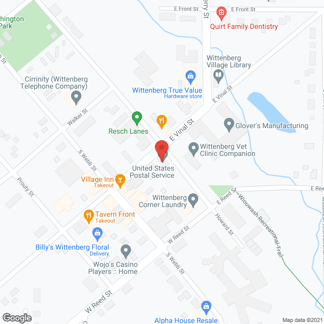 Map of the neighborhood around Homme Home of Wittenberg