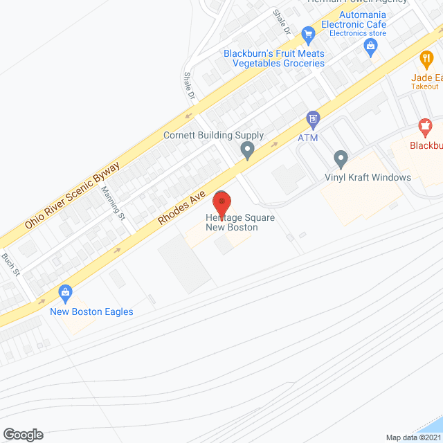 Map of the neighborhood around Heritage Square New Boston