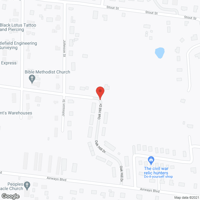 Map of the neighborhood around Oak Hills
