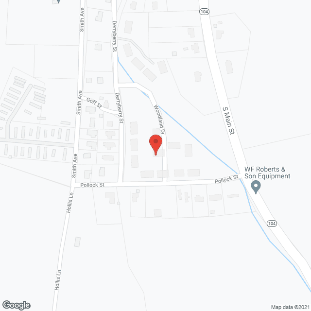 Map of the neighborhood around Woodland Homes