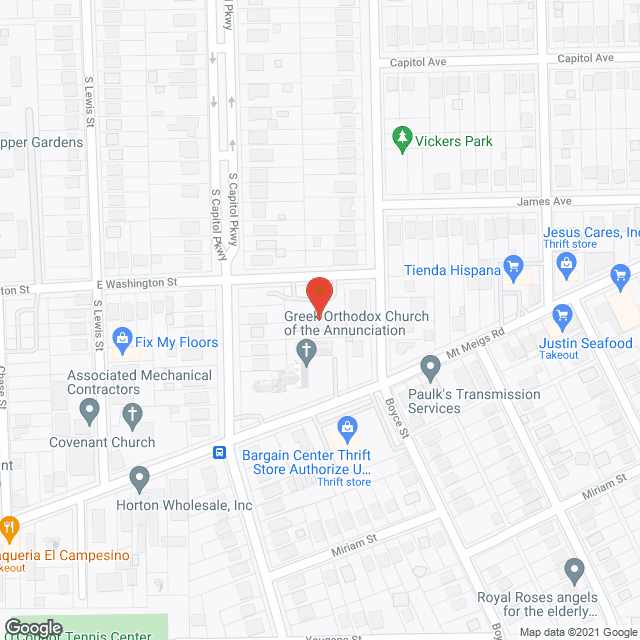 Map of the neighborhood around AHEPA Hellenic Apartments