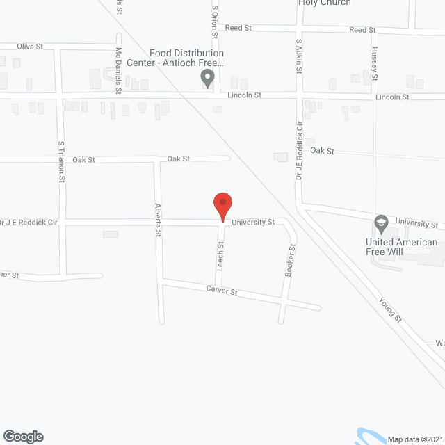 Map of the neighborhood around Hill's DDA Group Home