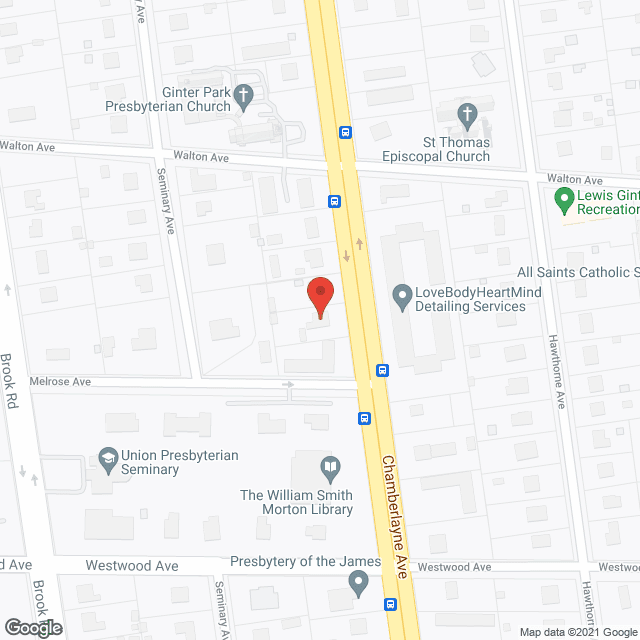 Map of the neighborhood around DLM Palace Rest Home