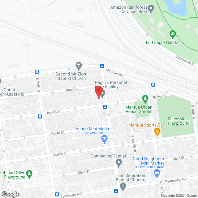 Map of the neighborhood around Ragin's Boarding Home