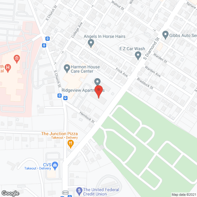 Map of the neighborhood around Ridgeview Apartments