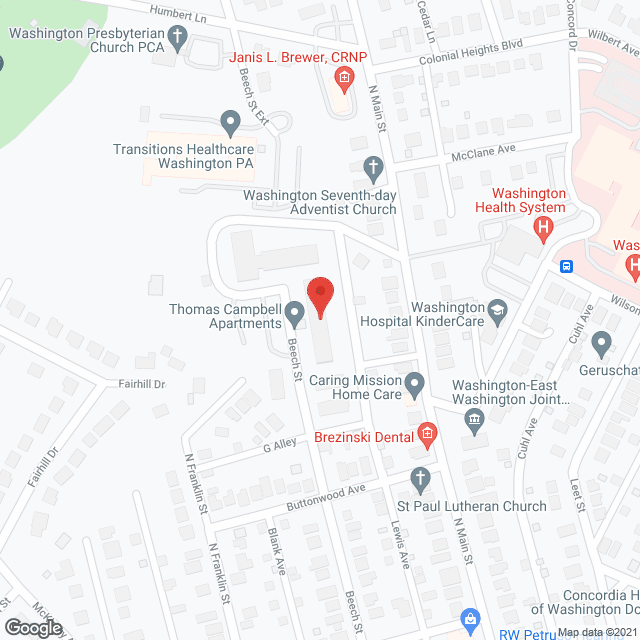 Map of the neighborhood around Thomas Campbell Apartments