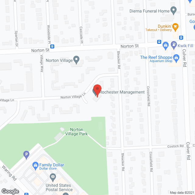 Map of the neighborhood around Seneca Towers