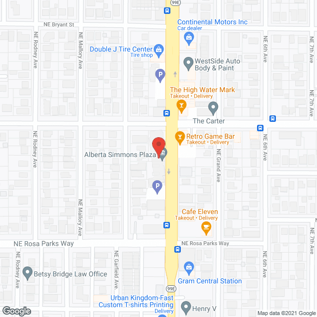 Map of the neighborhood around Alberta Simmons Plaza