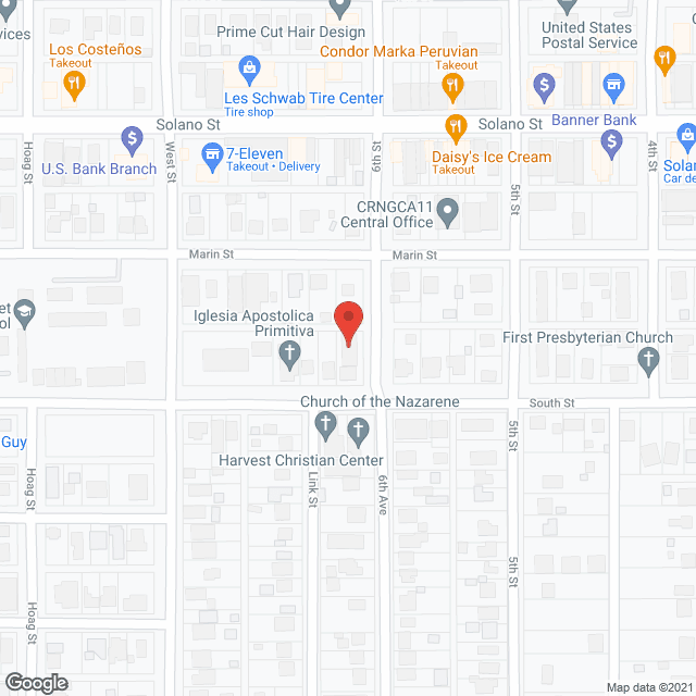 Map of the neighborhood around Wanda's Boarding Home