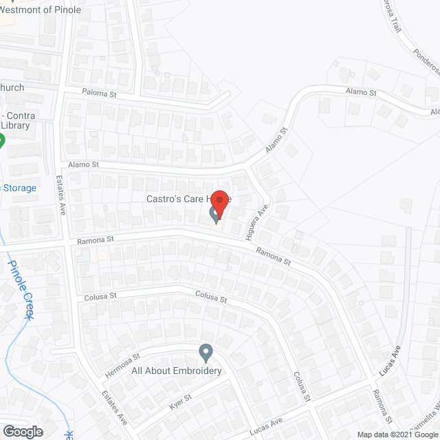 Map of the neighborhood around Castro's Care Home