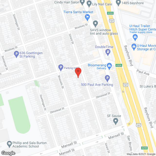 Map of the neighborhood around May Rose Residential Facility