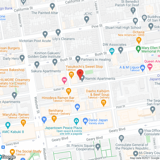 Map of the neighborhood around Namiki Apartments