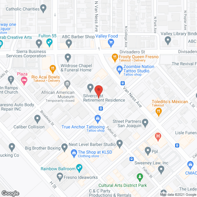 Map of the neighborhood around Silvercrest Retirement Rsdnc