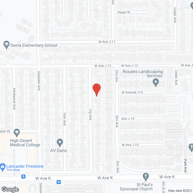 Map of the neighborhood around Cora's Board and Care
