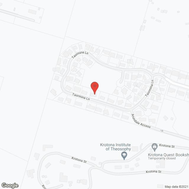 Map of the neighborhood around Taormina Theosophical Manor