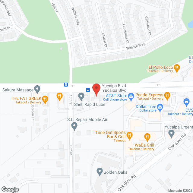 Map of the neighborhood around Mountain View Board and Care