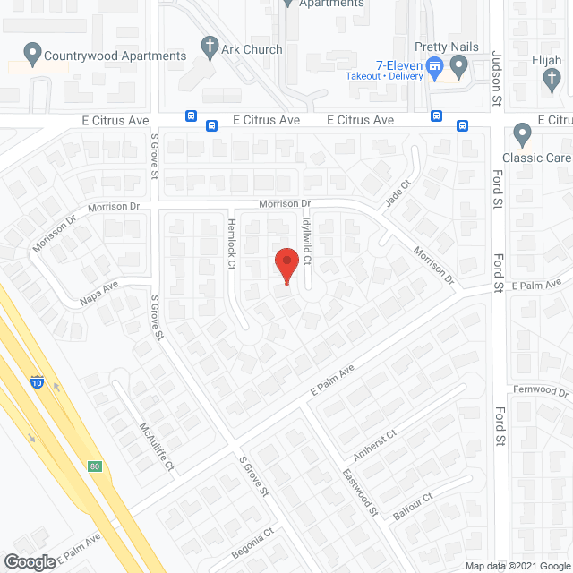 Map of the neighborhood around Springtime II Adult Facility
