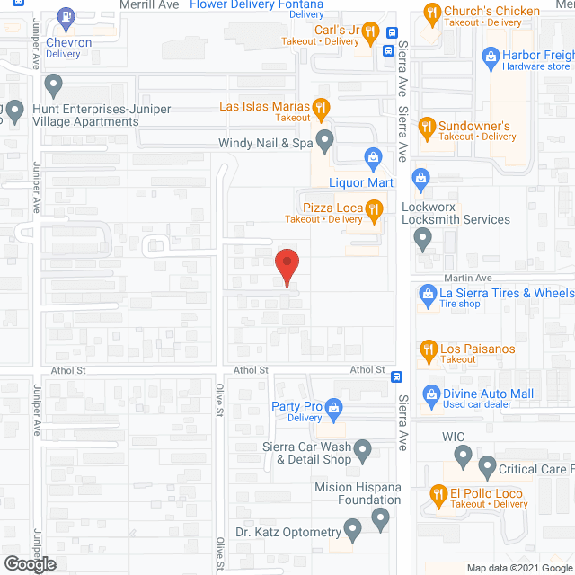 Map of the neighborhood around Mountain View Residential Care