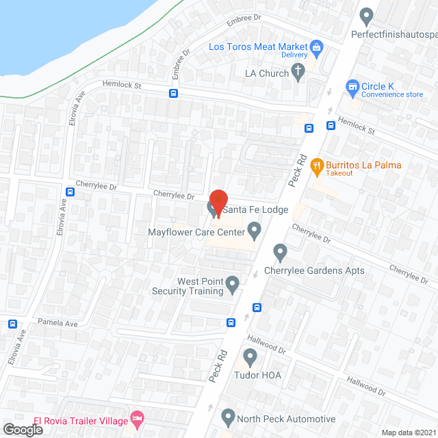 Map of the neighborhood around Cherrylee Lodge Sanitarium