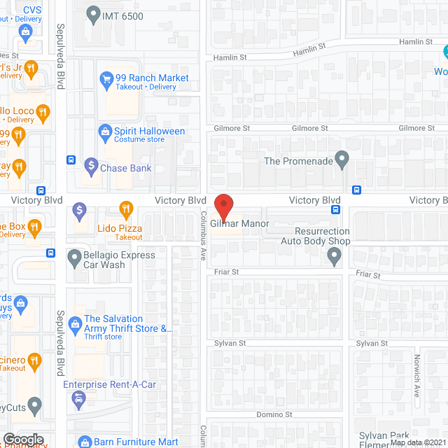 Map of the neighborhood around Gilmar Manor