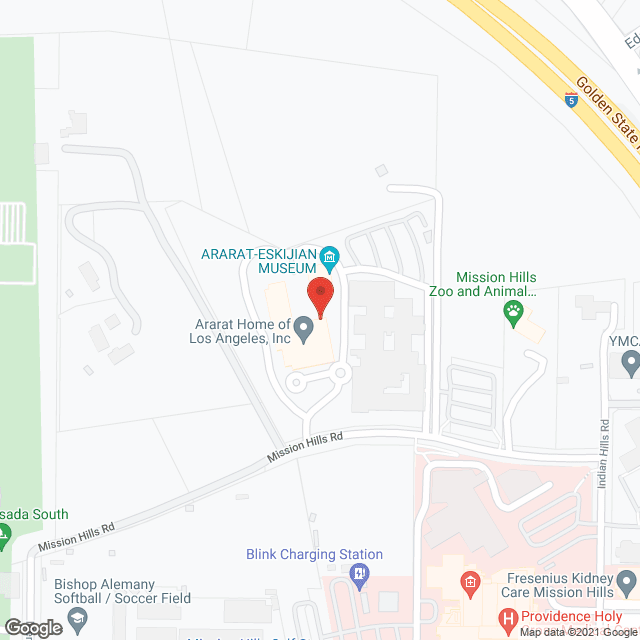 Map of the neighborhood around Ararat Home Of Los Angeles