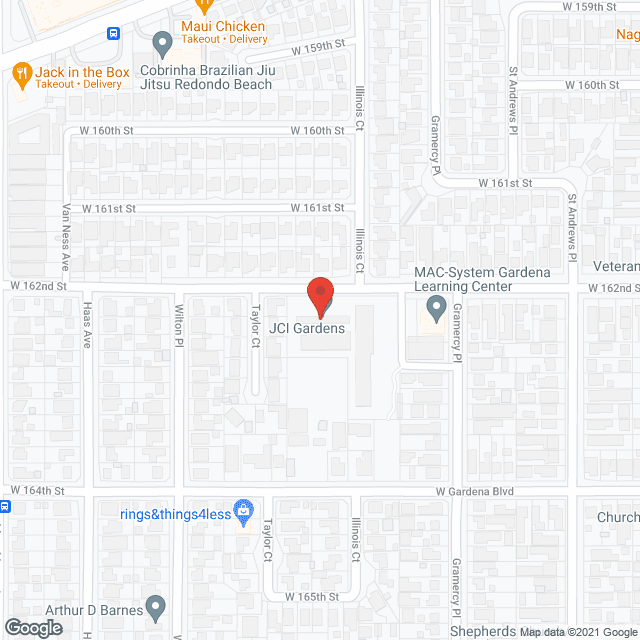 Map of the neighborhood around JCI Gardens