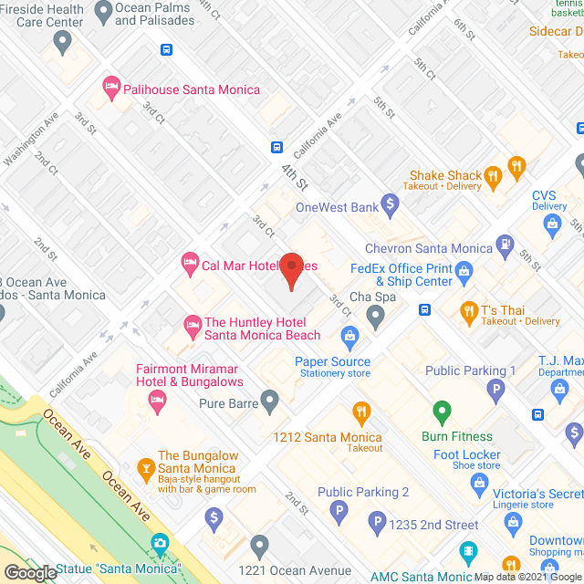 Map of the neighborhood around Wilshire House