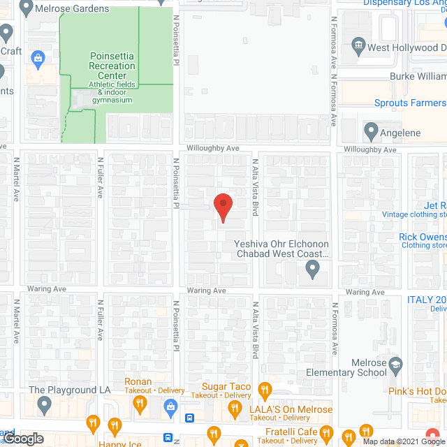 Map of the neighborhood around Alta Vista Gardens
