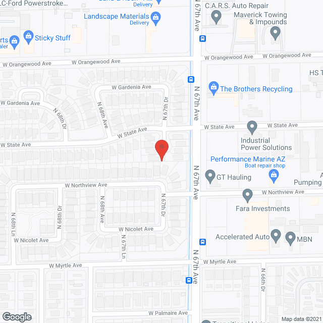 Map of the neighborhood around Sunshine Group Home