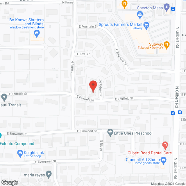 Map of the neighborhood around Asela's Care Home - Mesa